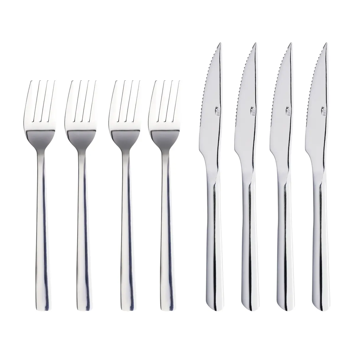 Raw grillbestikk 8 deler, Blankpolert rustfritt stål
