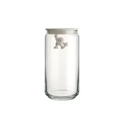 Gianni glasskrukke med lokk 140 cl 10,5x20,5 cm, Hvit