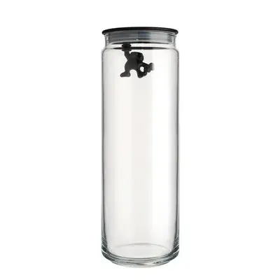 Gianni glasskrukke med lokk 200 cl 10,5x30,5 cm, Svart