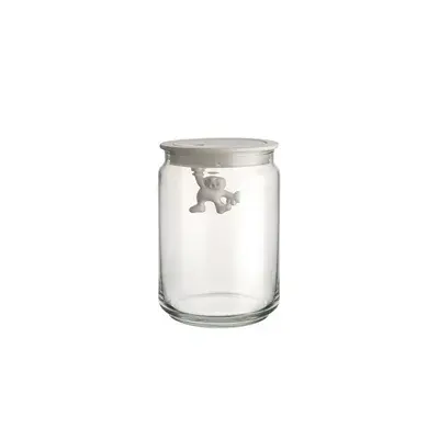 Gianni glasskrukke med lokk 90 cl 10,5x15 cm, Hvit