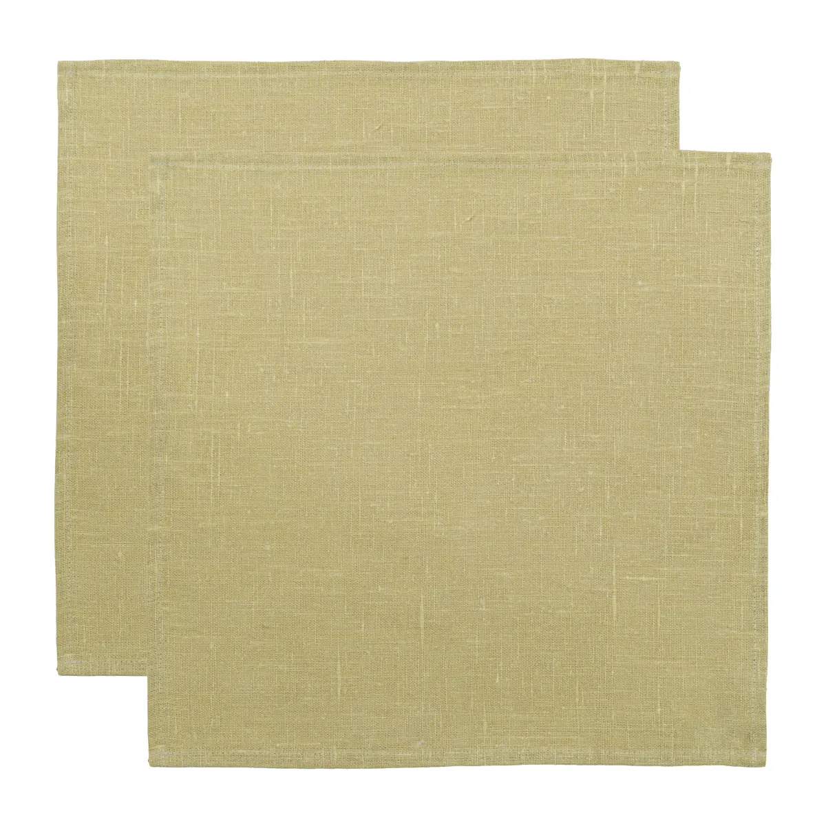 Linne serviett 45 x 45 cm 2-pakning, Lys oliven