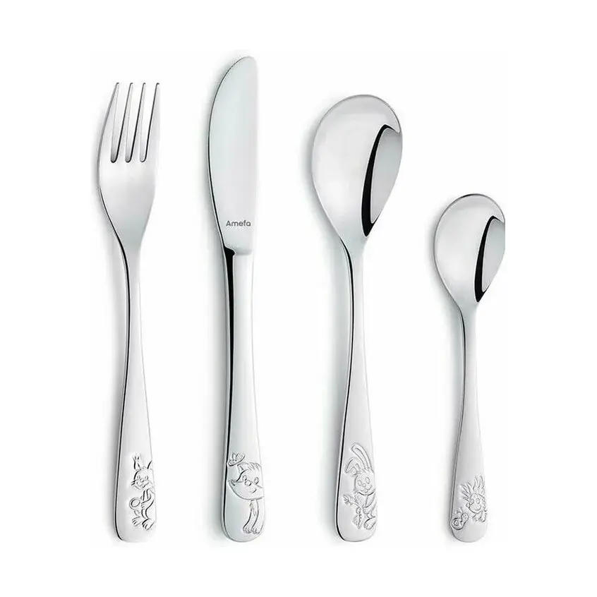 Forest Friends barnebestikk 4-pk, Rustfritt stål