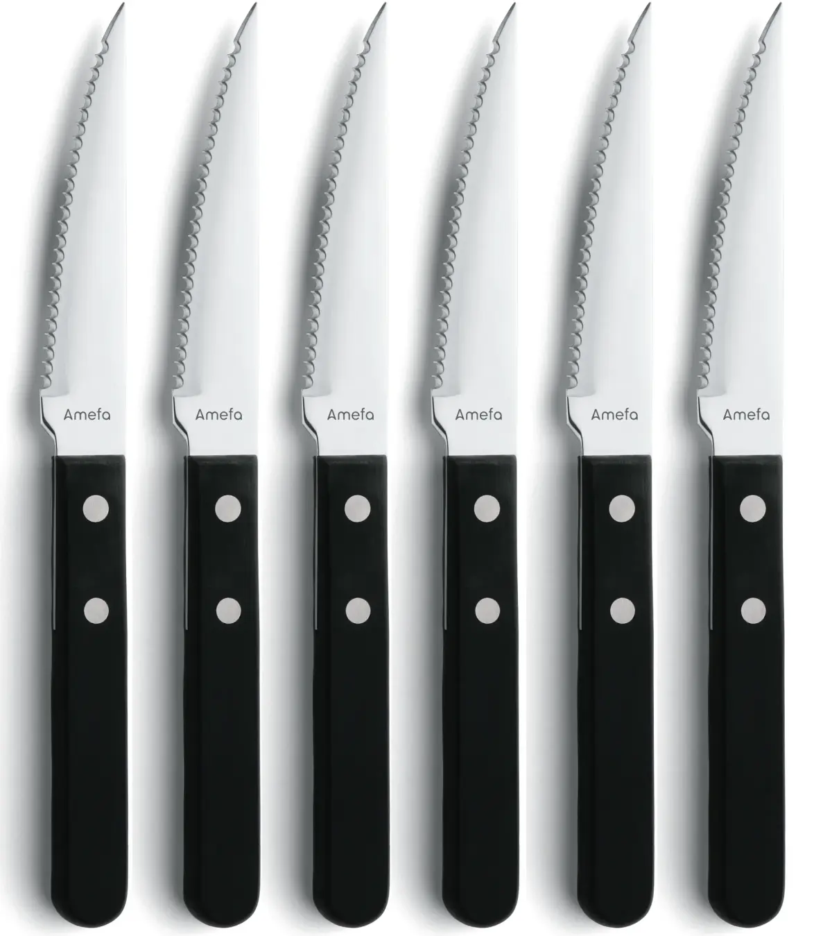 Pizza Noir grillkniv 6-pk, Svart