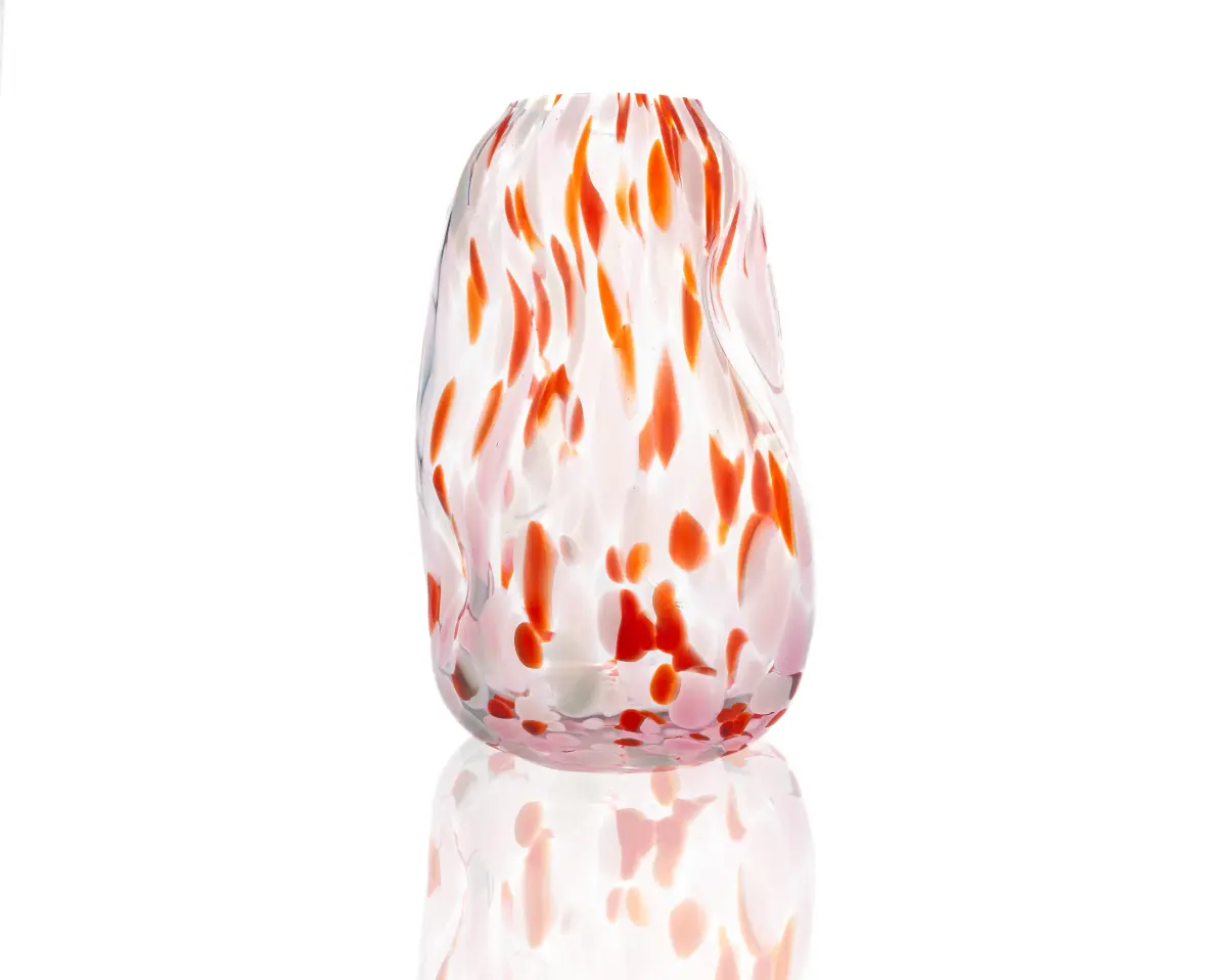 Confetti Squeeze Vase, Mandarin