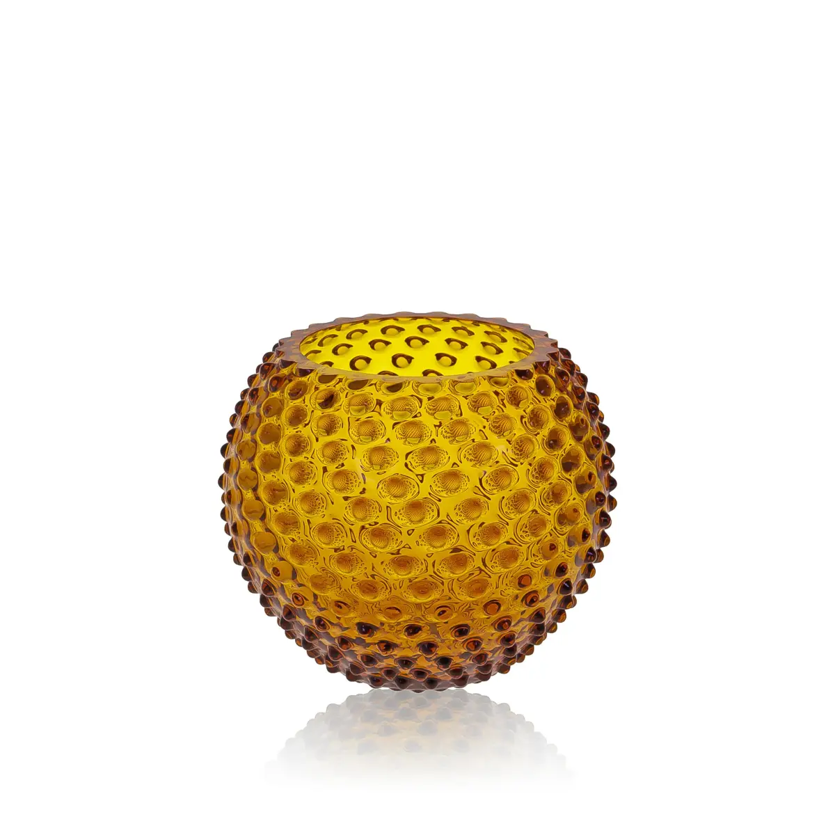 Hobnail Globe Vase 18 cm, Amber