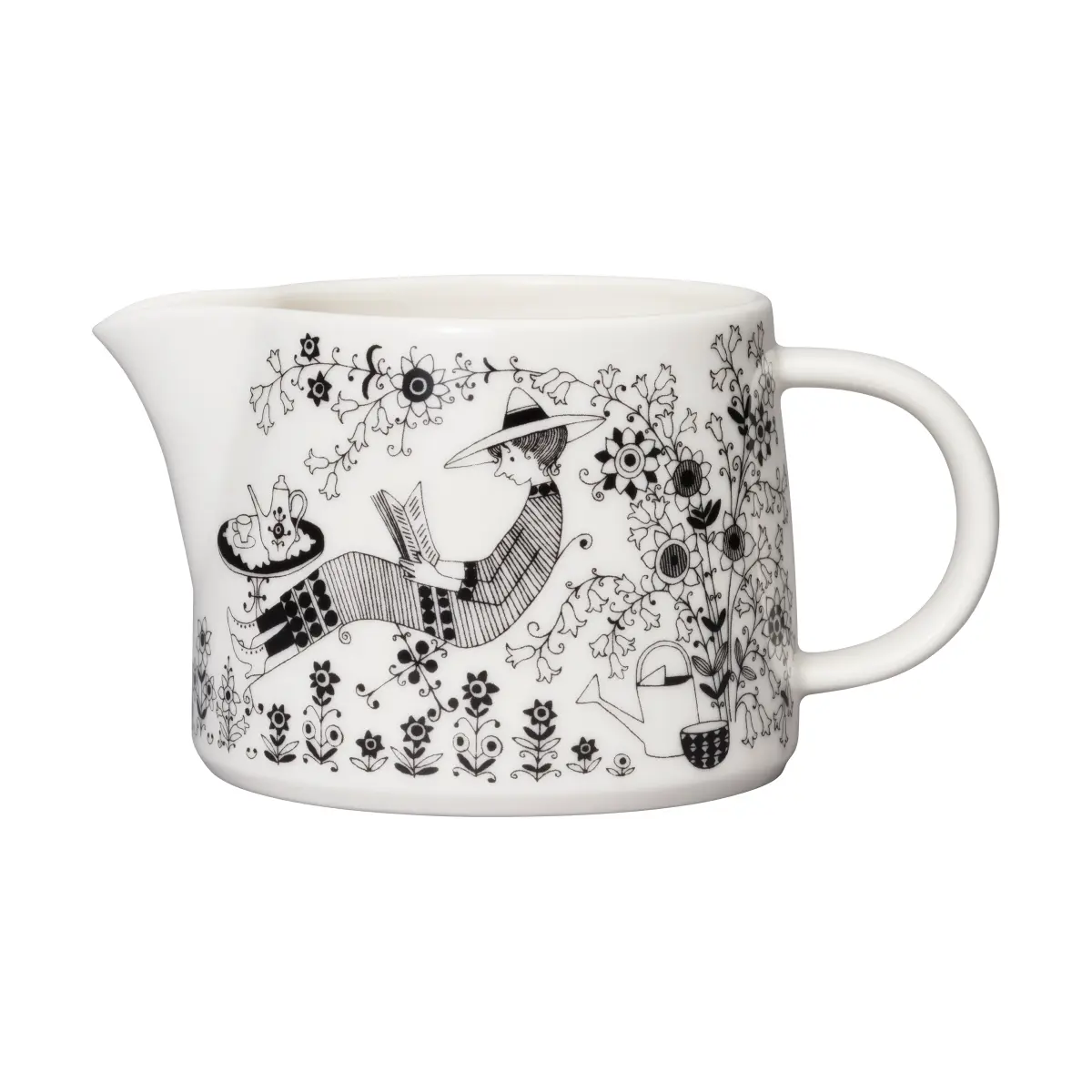 Emilia kanne 35 cl, Svart-hvit