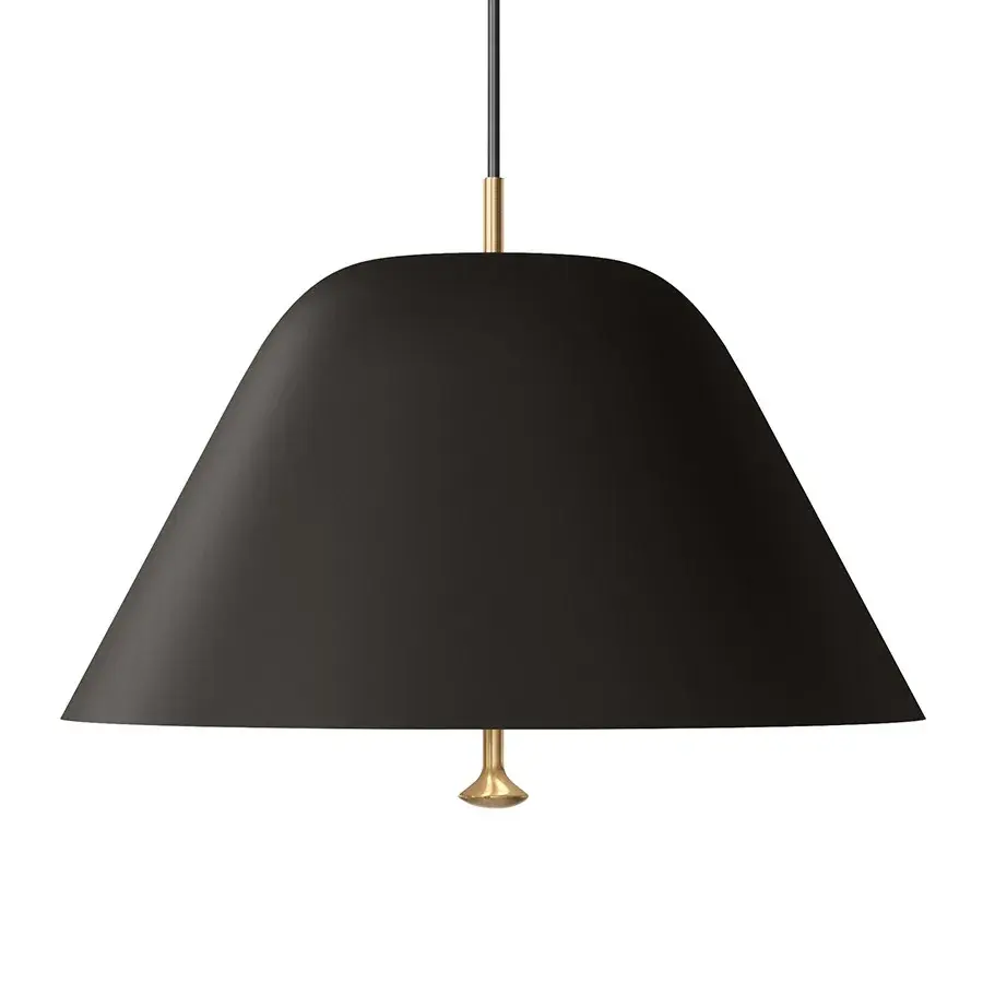 Lehvitete pendel Ø40 cm, Svart-messing