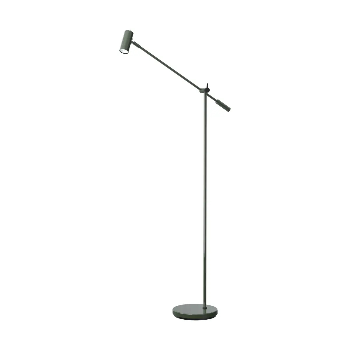 Cato gulvlampe 134 cm, Blank skogsgrønn-mattsvart