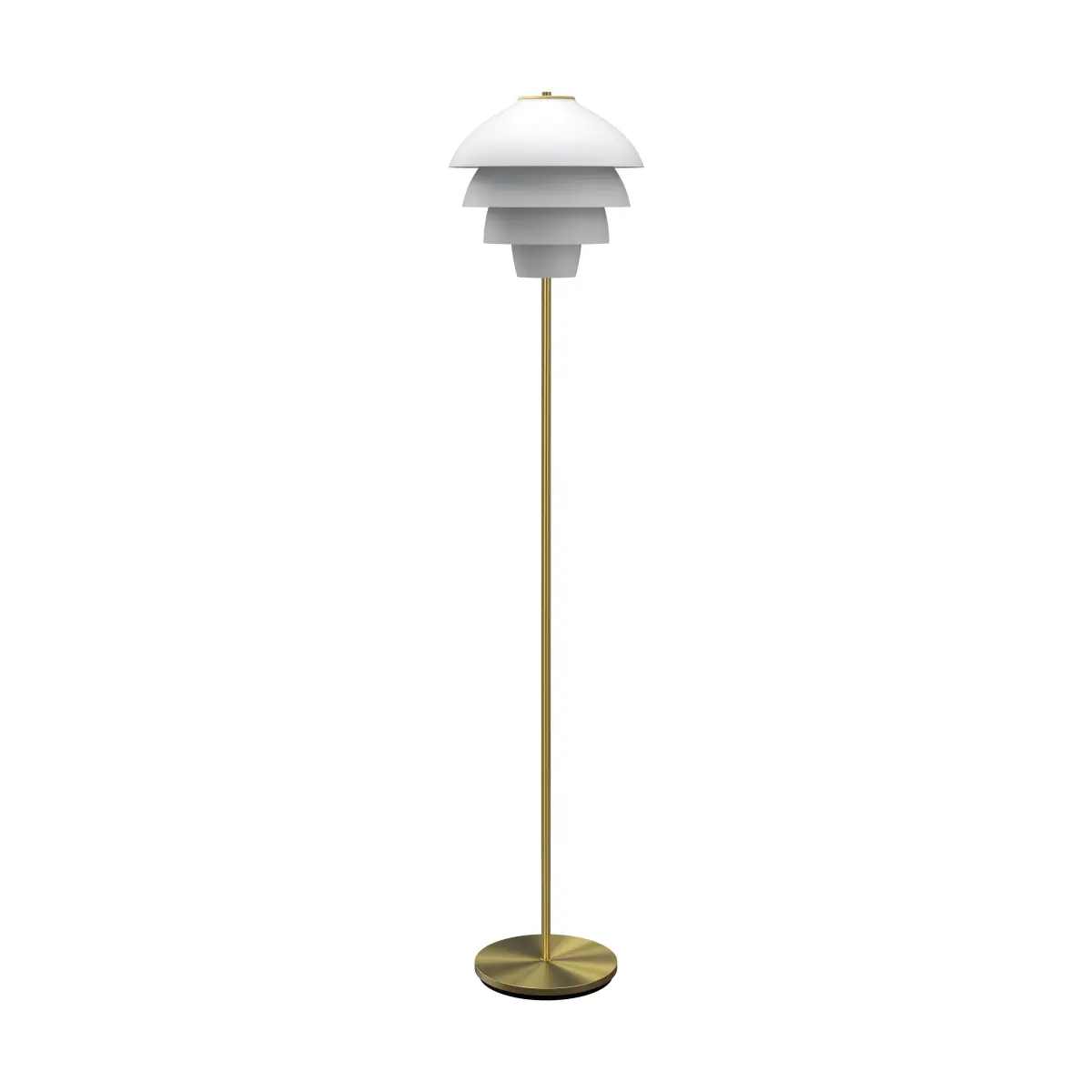 Valencia gulvlampe 150 cm, Mattvit-messing