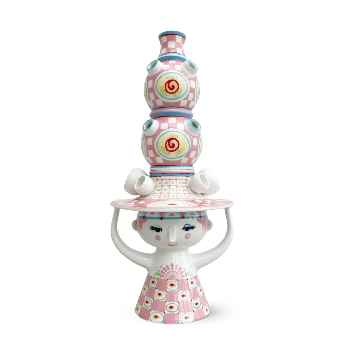 Lady With Hat vase 50 cm, Rosa