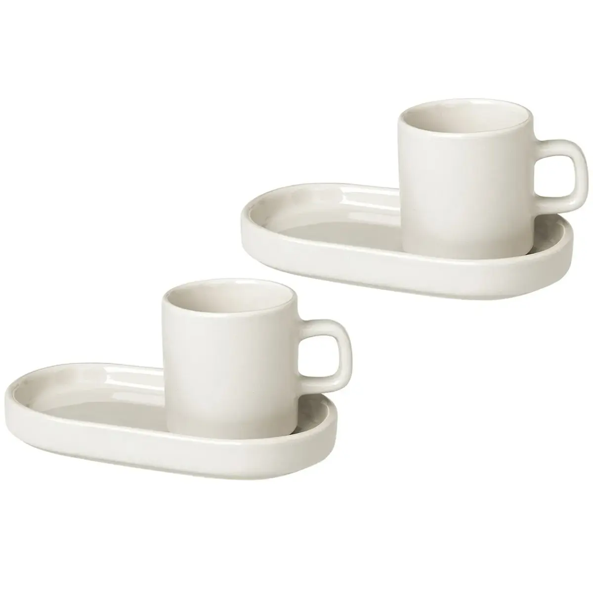 Pilar espressokopp med fat 2-stk., Moonbeam