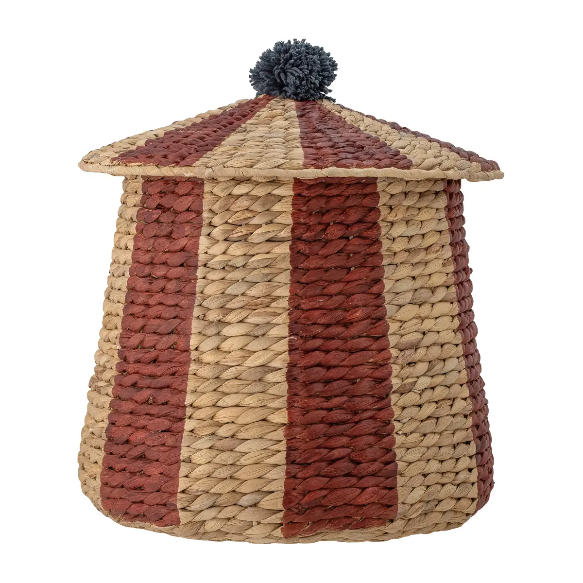 Birsen kurv med lokk Ø 40 cm, Natur-rød