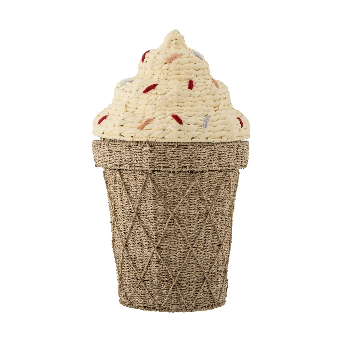 Cillie oppbevaringskurv med lokk Ø40 cm, Nature ice cream