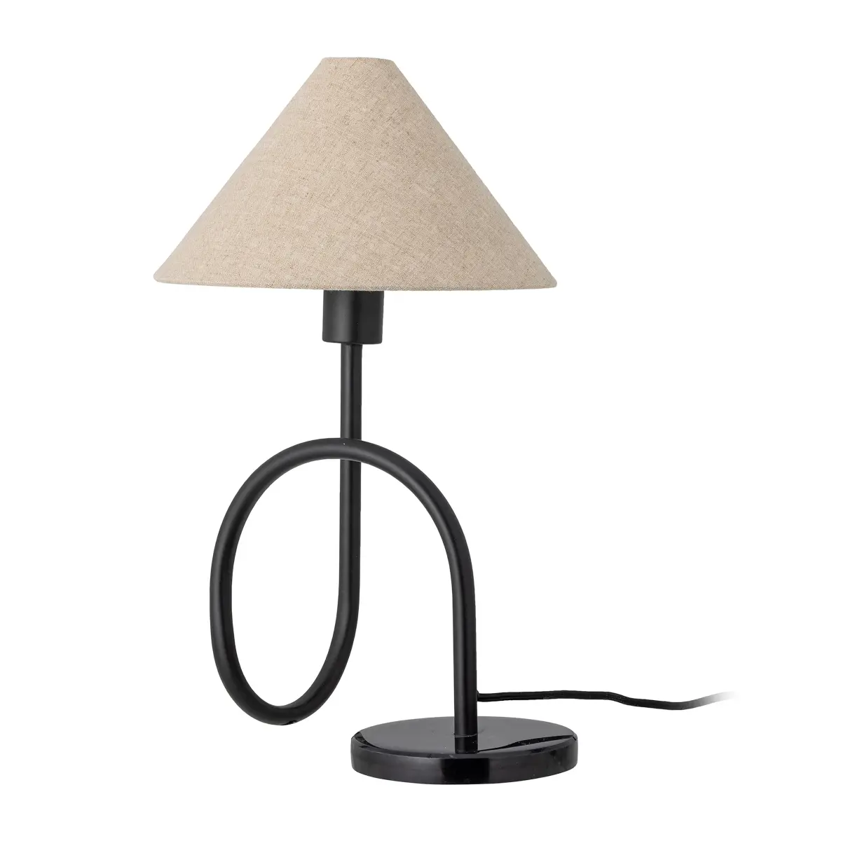 Emaline bordlampe 48 cm, Natur-sort