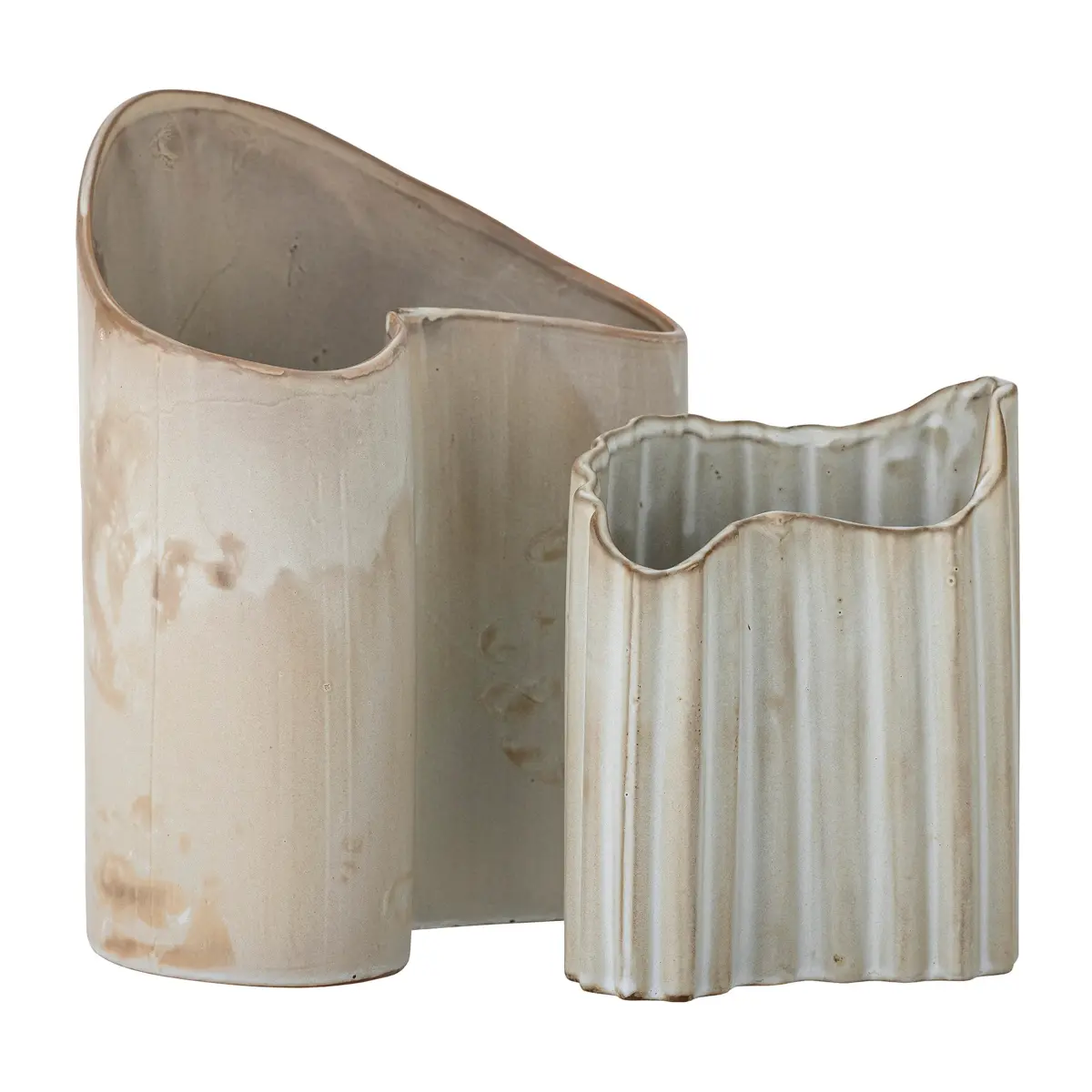 Henaj vase 2 deler, Brun-beige