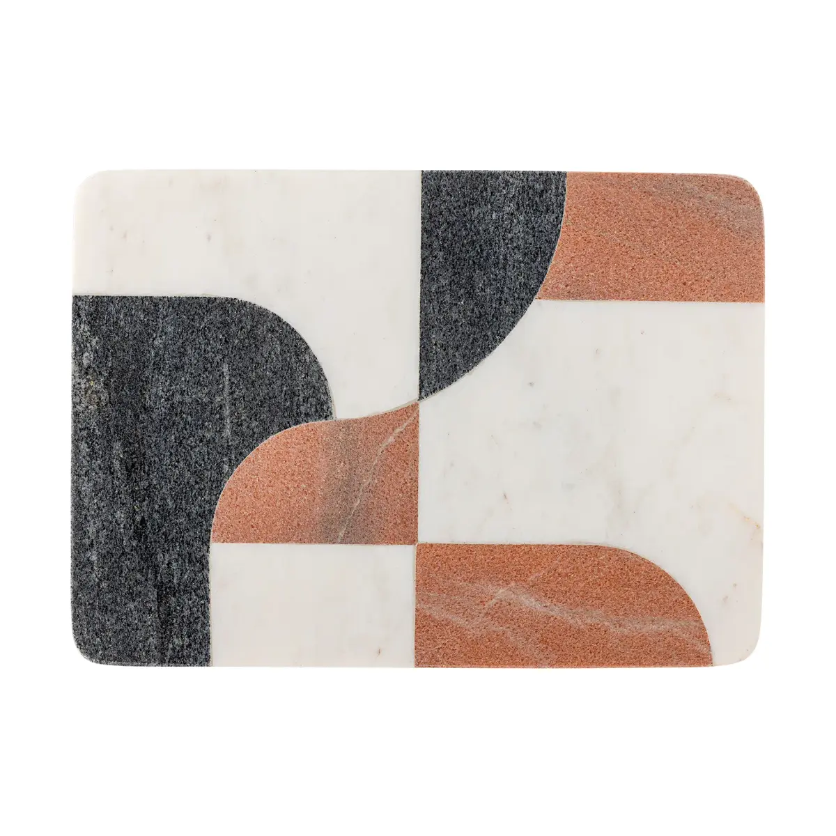 Jazzi skjærebrett 20x28 cm, Hvit-svart-brun