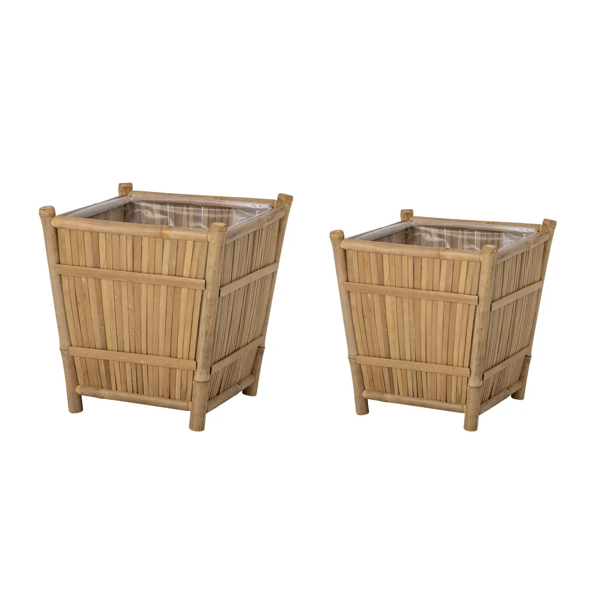 Sole blomsterpotte sett 2-pakning, Bambu