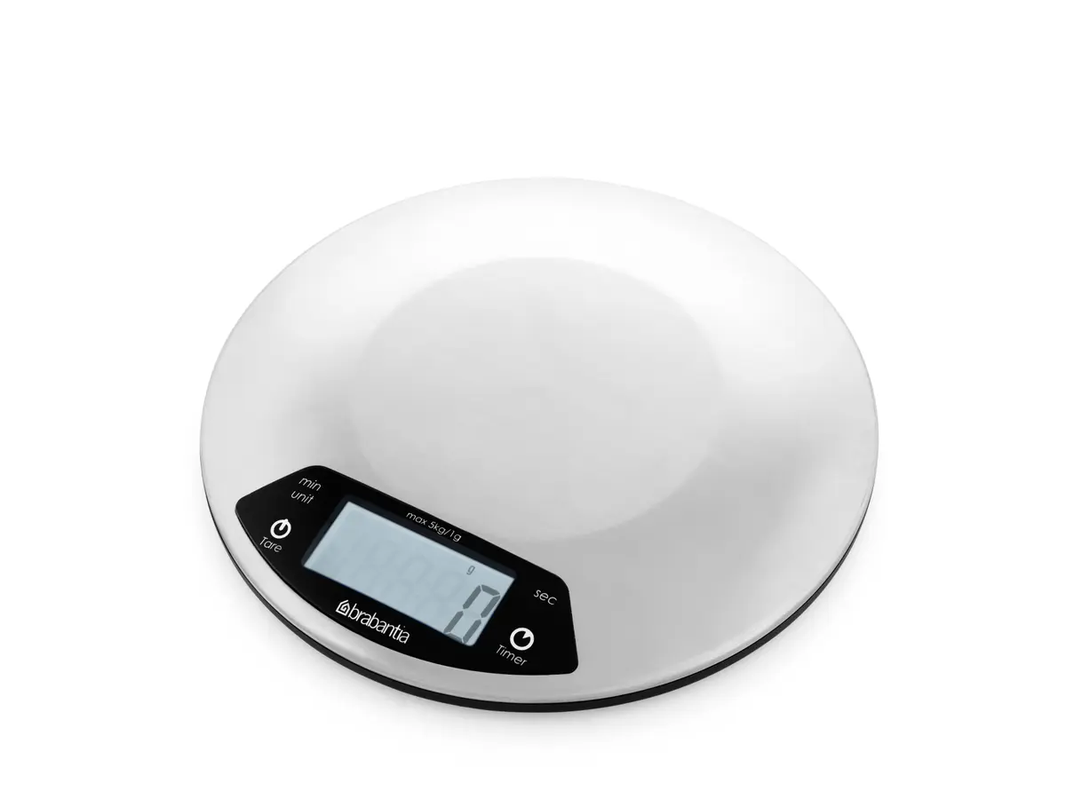 Profile kjøkkenvekt med timer, Sølv