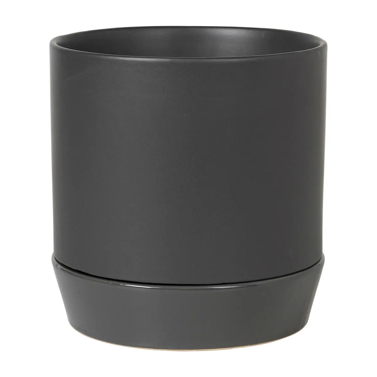 Denise krukke med fat Ø 21 cm, Charcoal grey