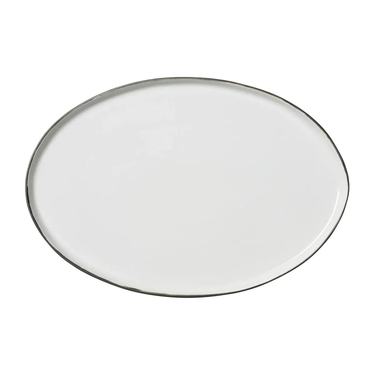 Esrum fat oval 26,5 x 39 cm, Ivory-grey