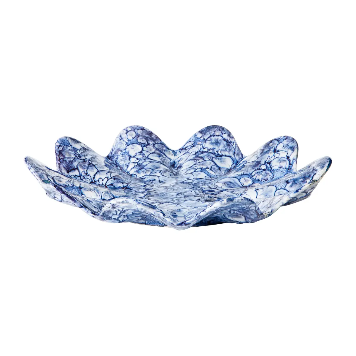 Lilja dekorasjonsfat Ø 38 cm, Intense blue-white
