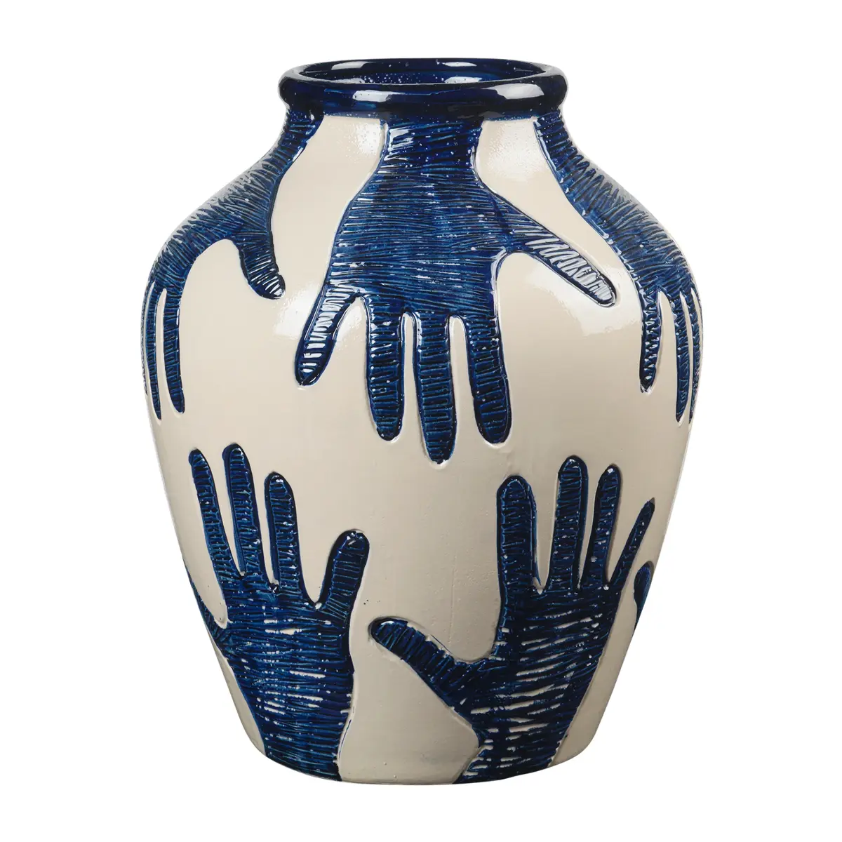Mime vase 40 cm, Intense blue-rainy day