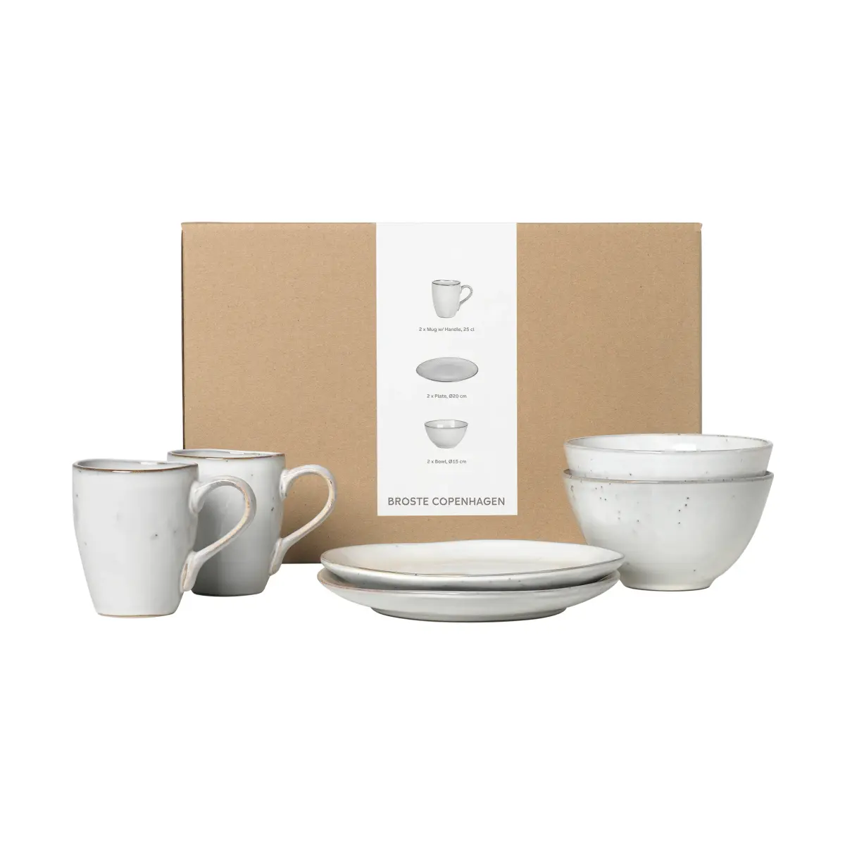 Nordic Sand frokostsett for 2, 6 deler