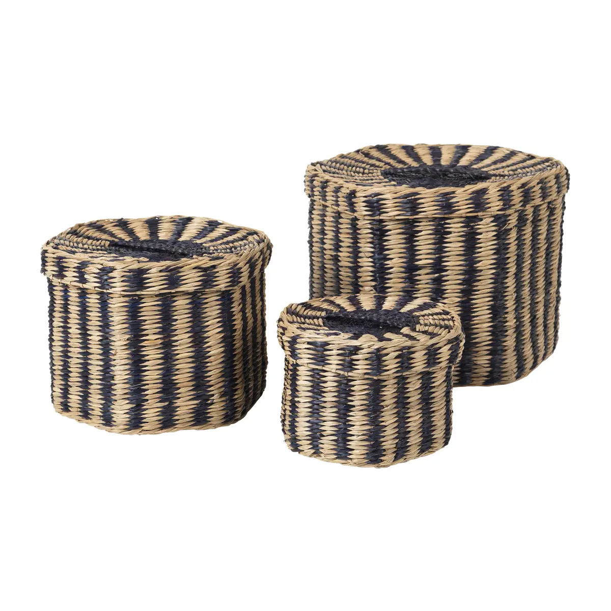 Polly kurv 3 deler, Natural-black