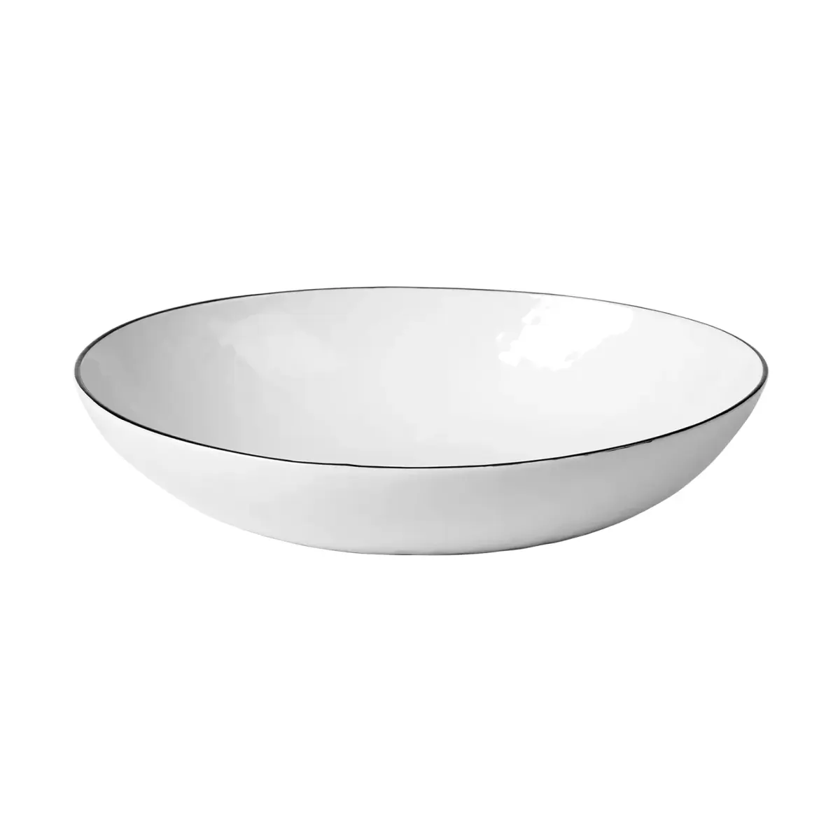 Salt skål 23x19,5x5 cm, White-black rim