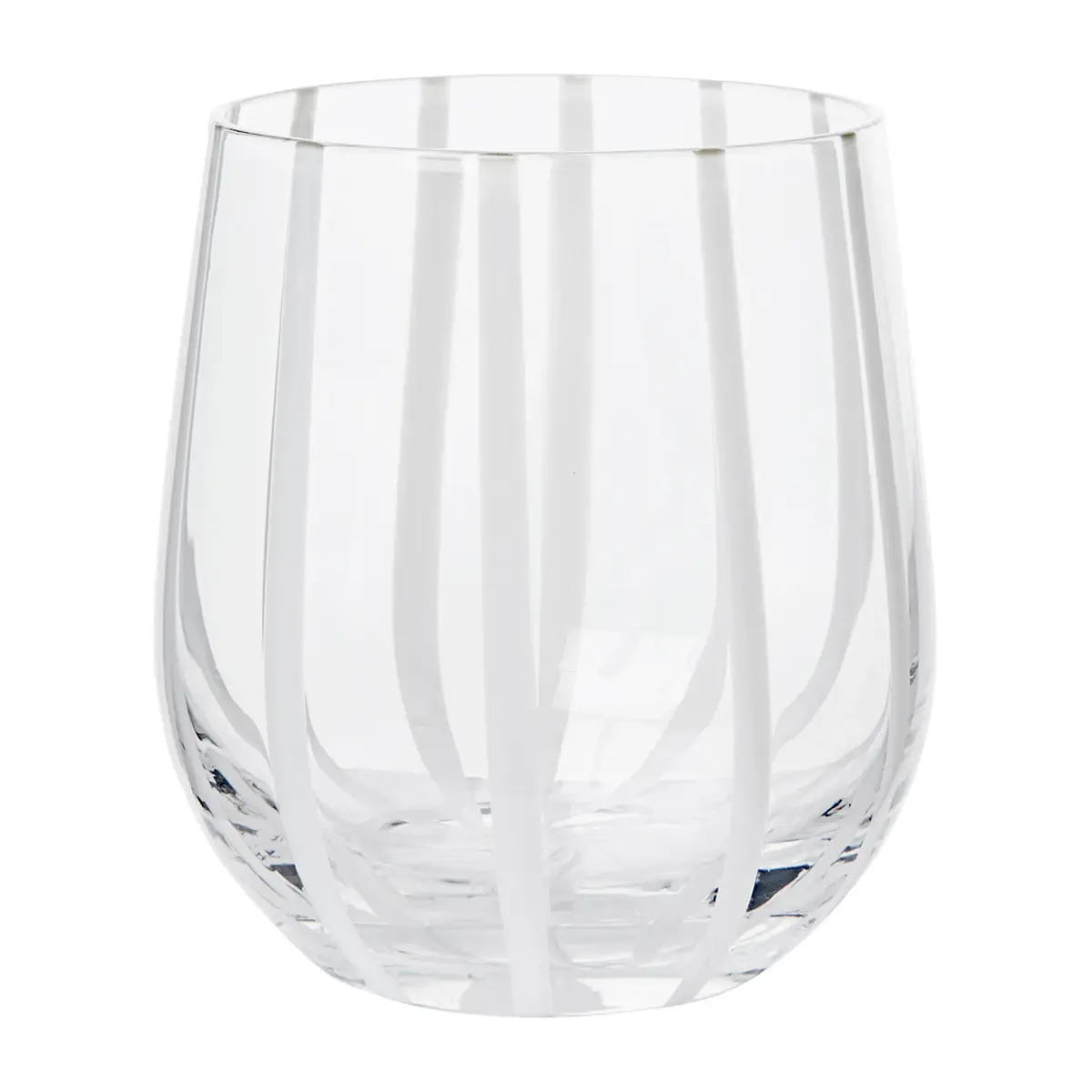 Stripe drikkeglass 35 cl, Clear-white stripes