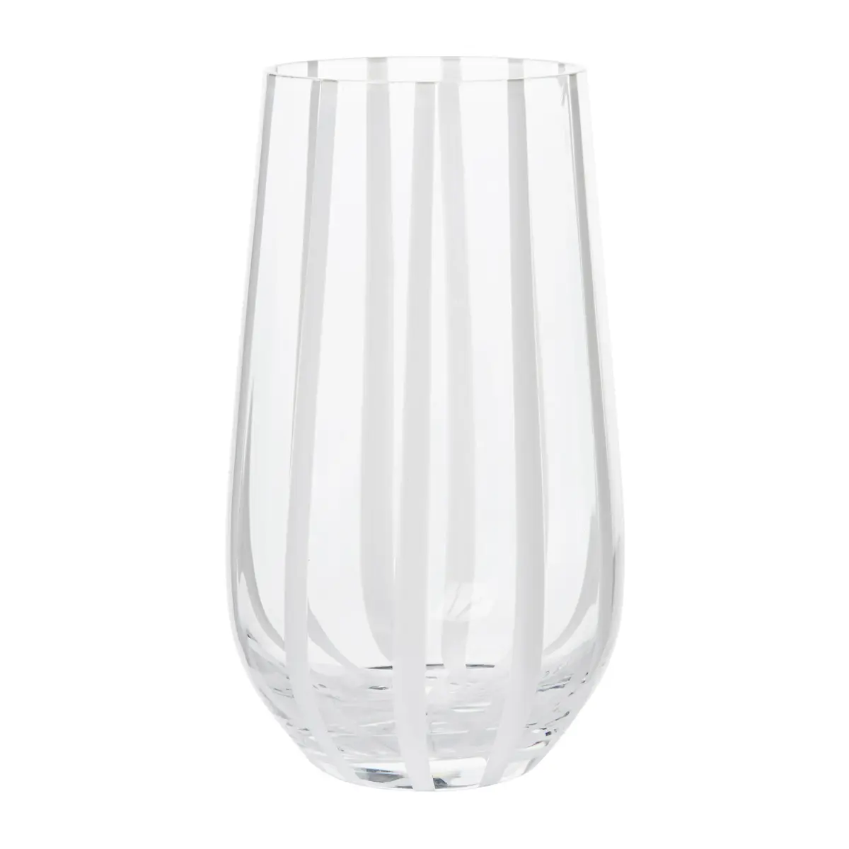 Stripe drikkeglass 55 cl, Clear-white stripes