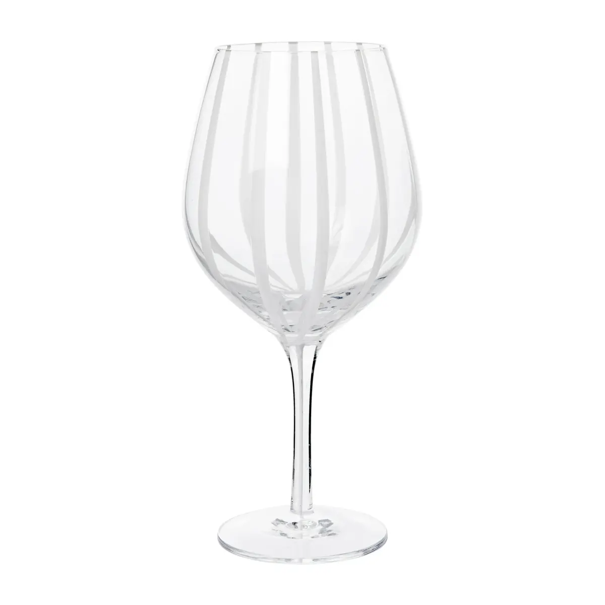 Stripe rødvinsglass 65 cl, Clear-white stripes