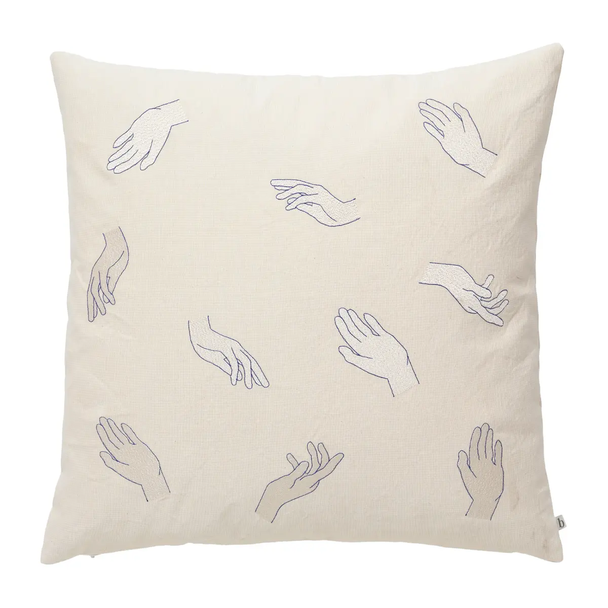 Touch putetrekk 50x50 cm, Intense blue-off white
