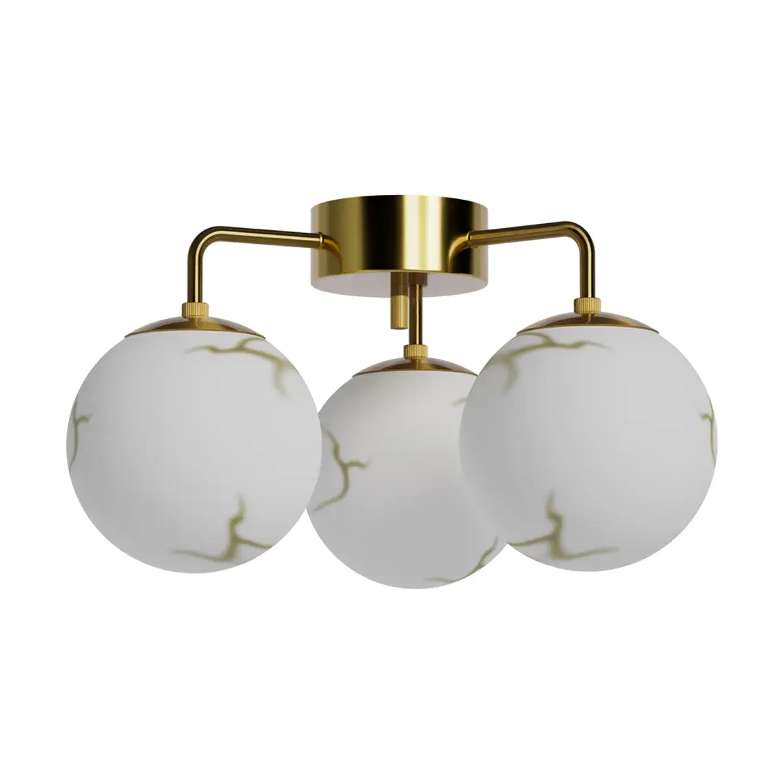 Bellagio plafond 3-lite, Messing-hvit
