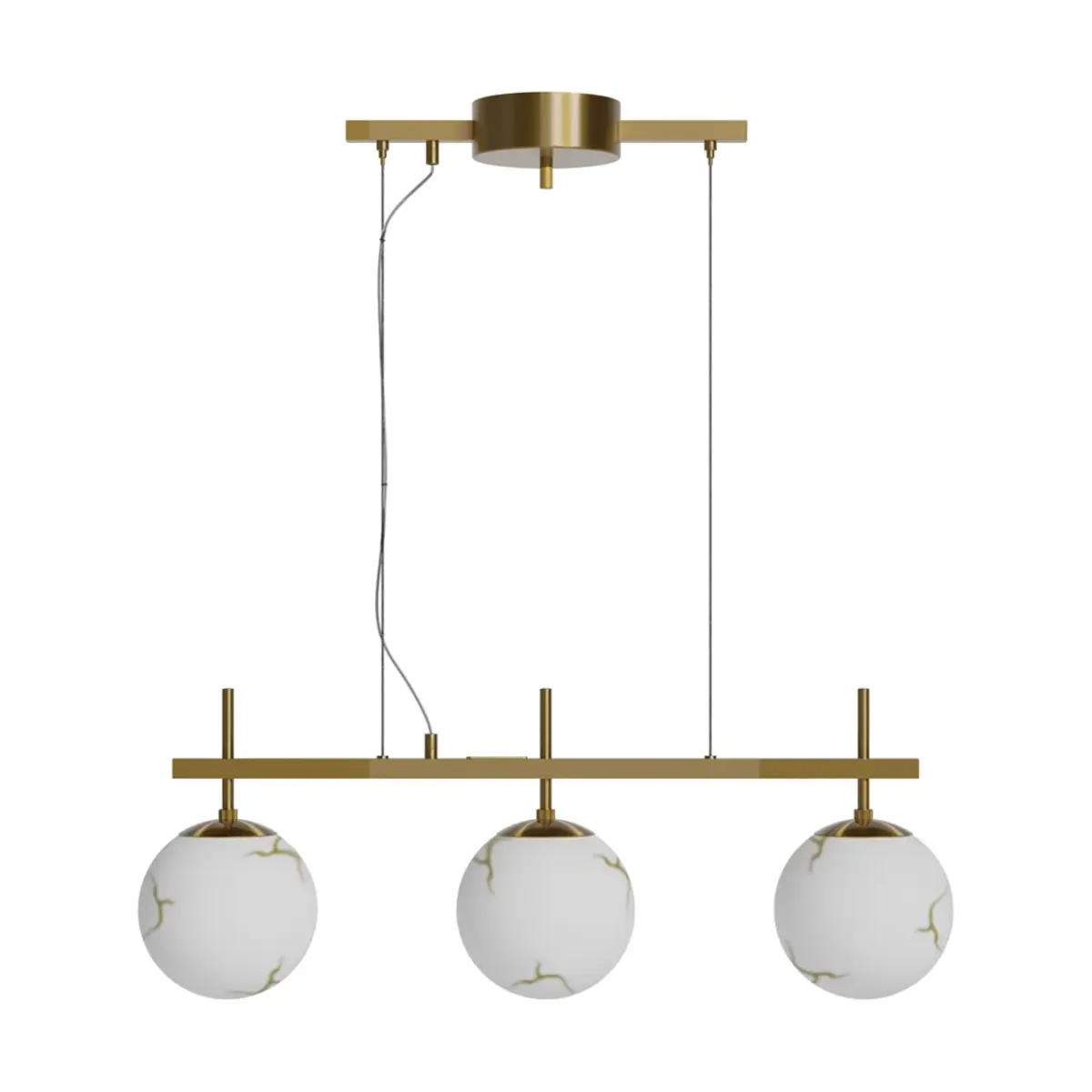 Bellagio taklampe 3-lite, Messing-hvit