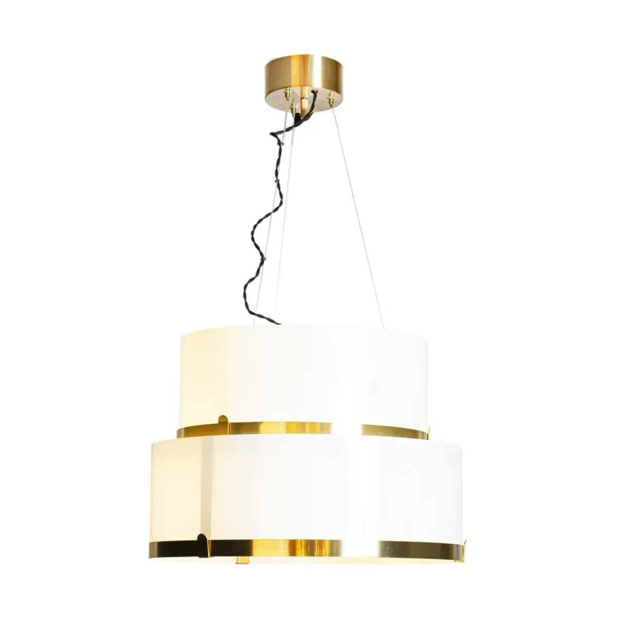 Marcel taklampe Ø50 cm, Messing-hvit