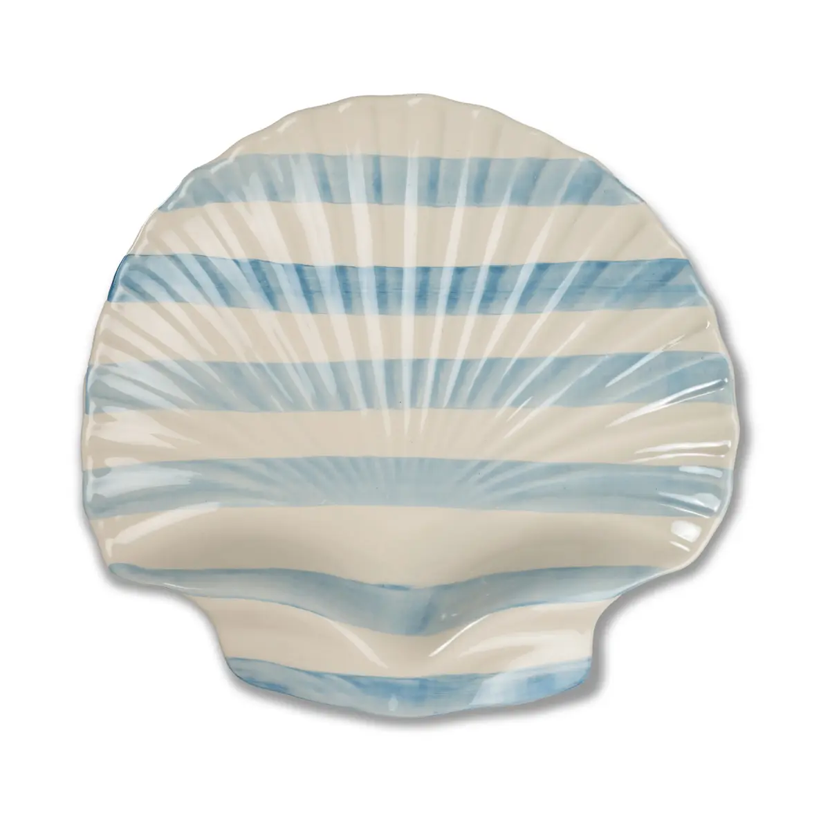 Armona stripe serveringsfat 32x32,5 cm, Lys blå-hvit