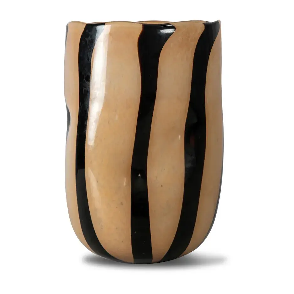 Curt vase 30 cm, Svart-beige