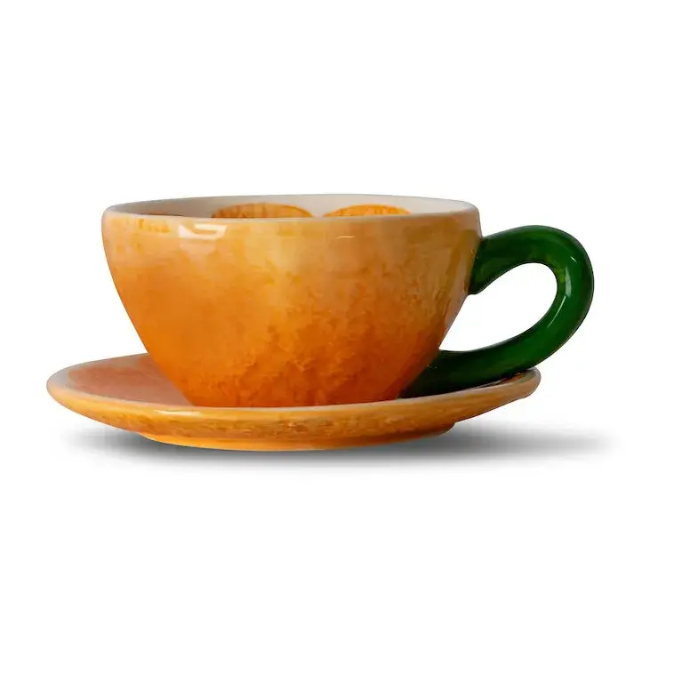 Mandarie kopp med fat 25 cl, Oransje