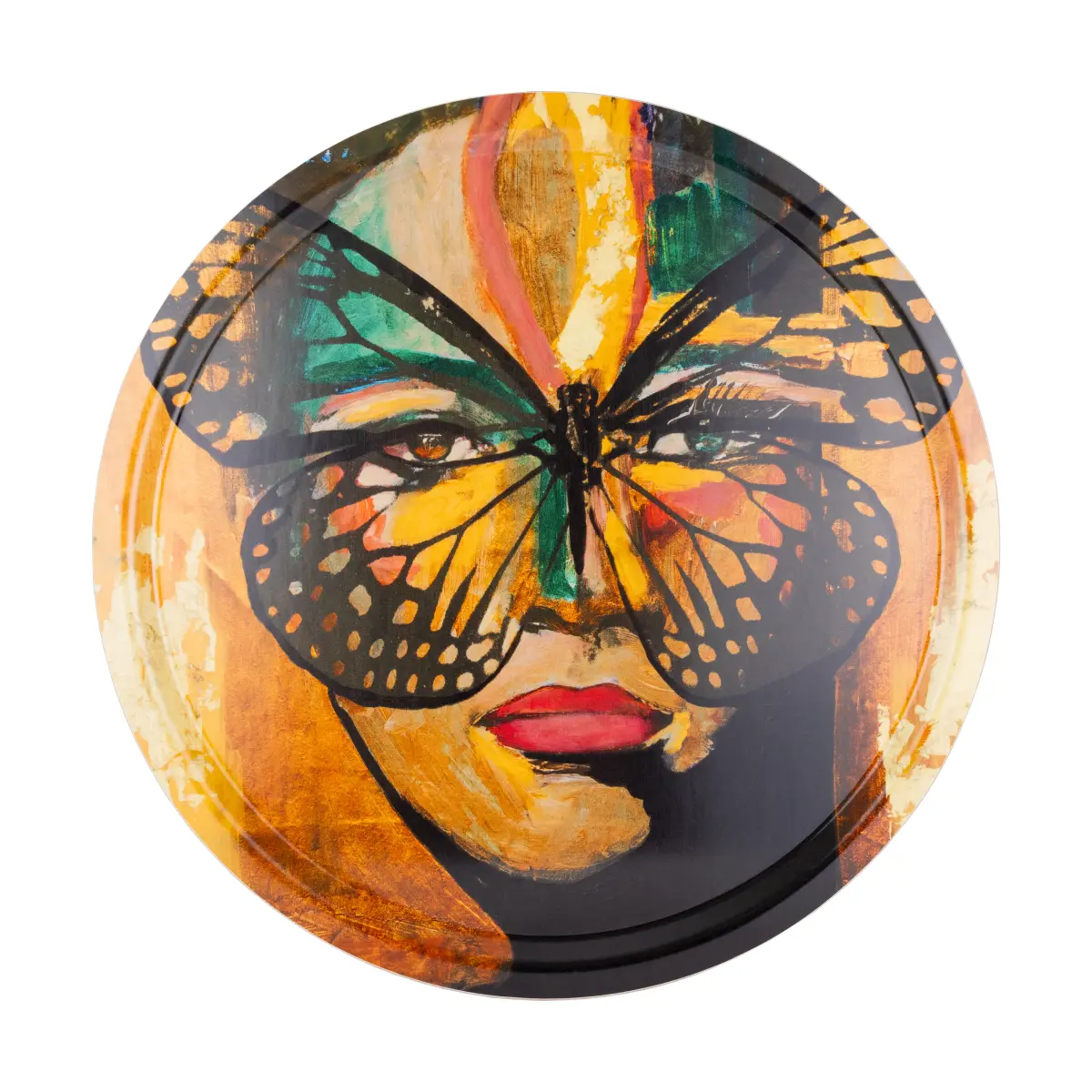 Golden Butterfly brett Ø46 cm, Orange-black
