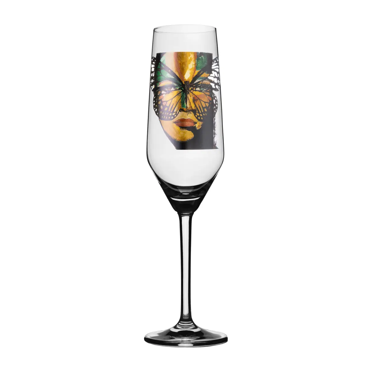 Golden Butterfly champagneglass 30 cl, Clear