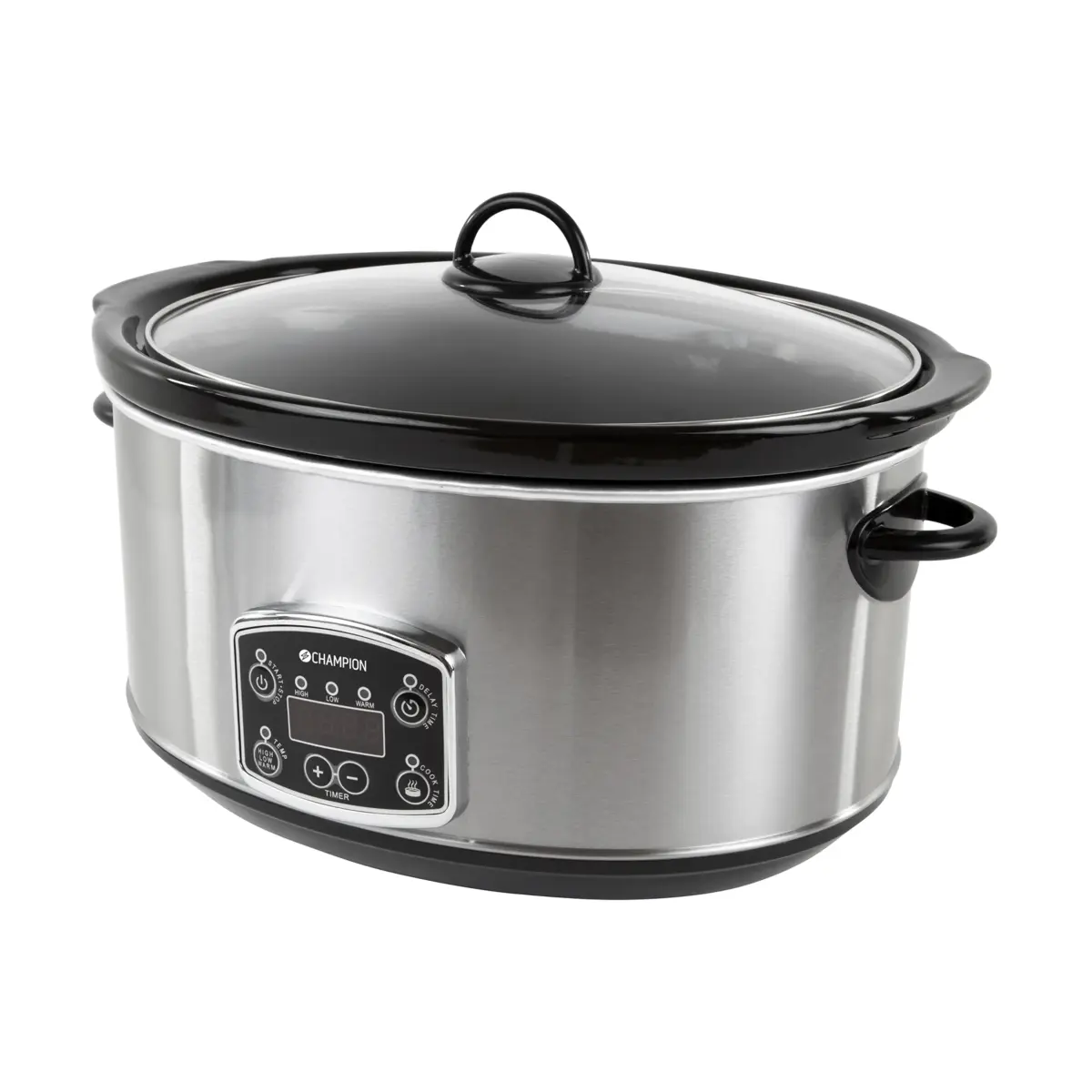 Champion slowcooker, Rustfritt stål, 6,5 l