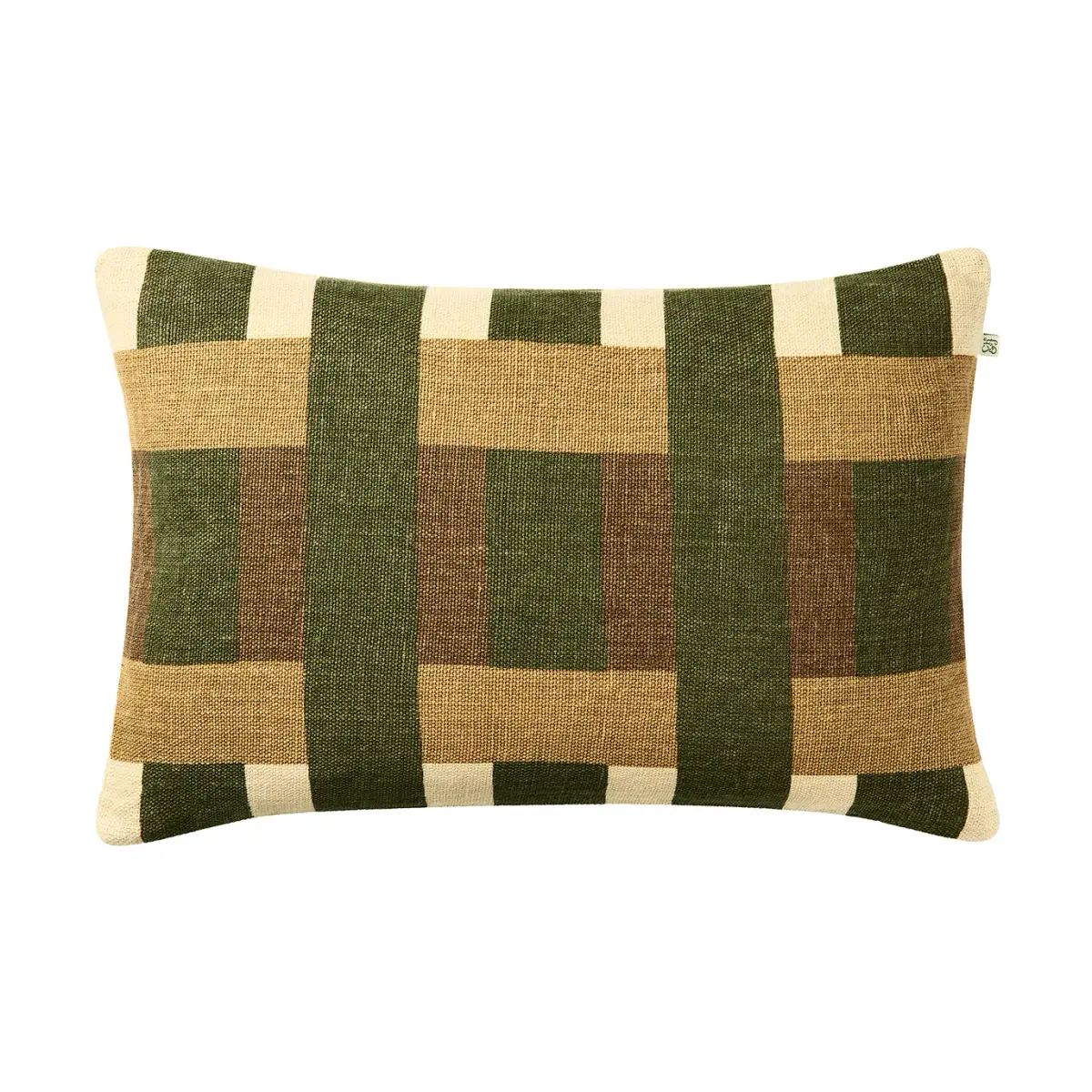 Benaras putetrekk, Cactus Green-Taupe-Khaki, 40x60 cm