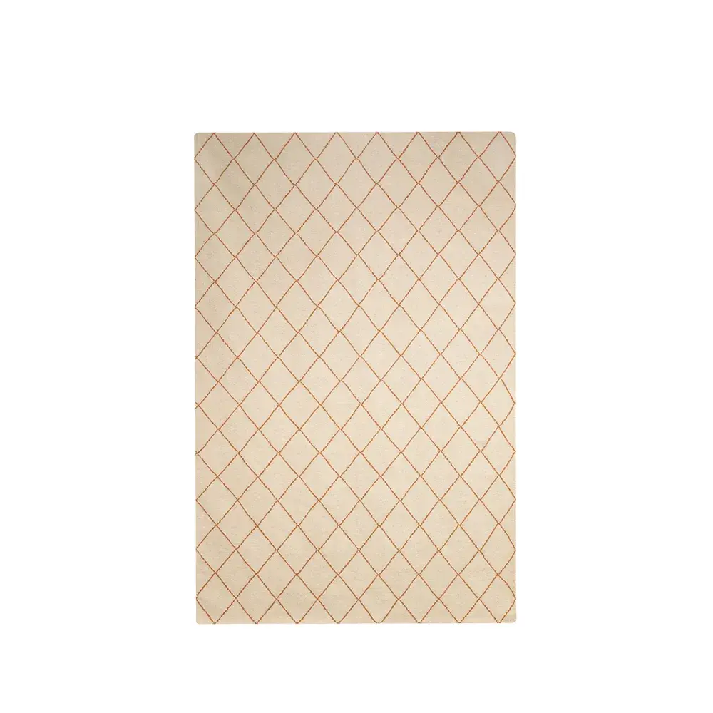 Diamond teppe, Off-white/oransje, 184 x 280 cm