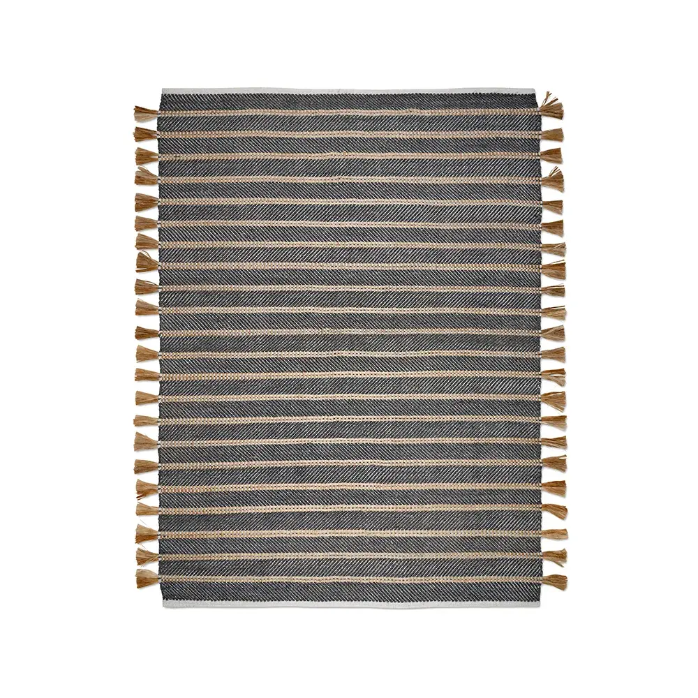 Cochin teppe, sort/jute, 170 x 230 cm