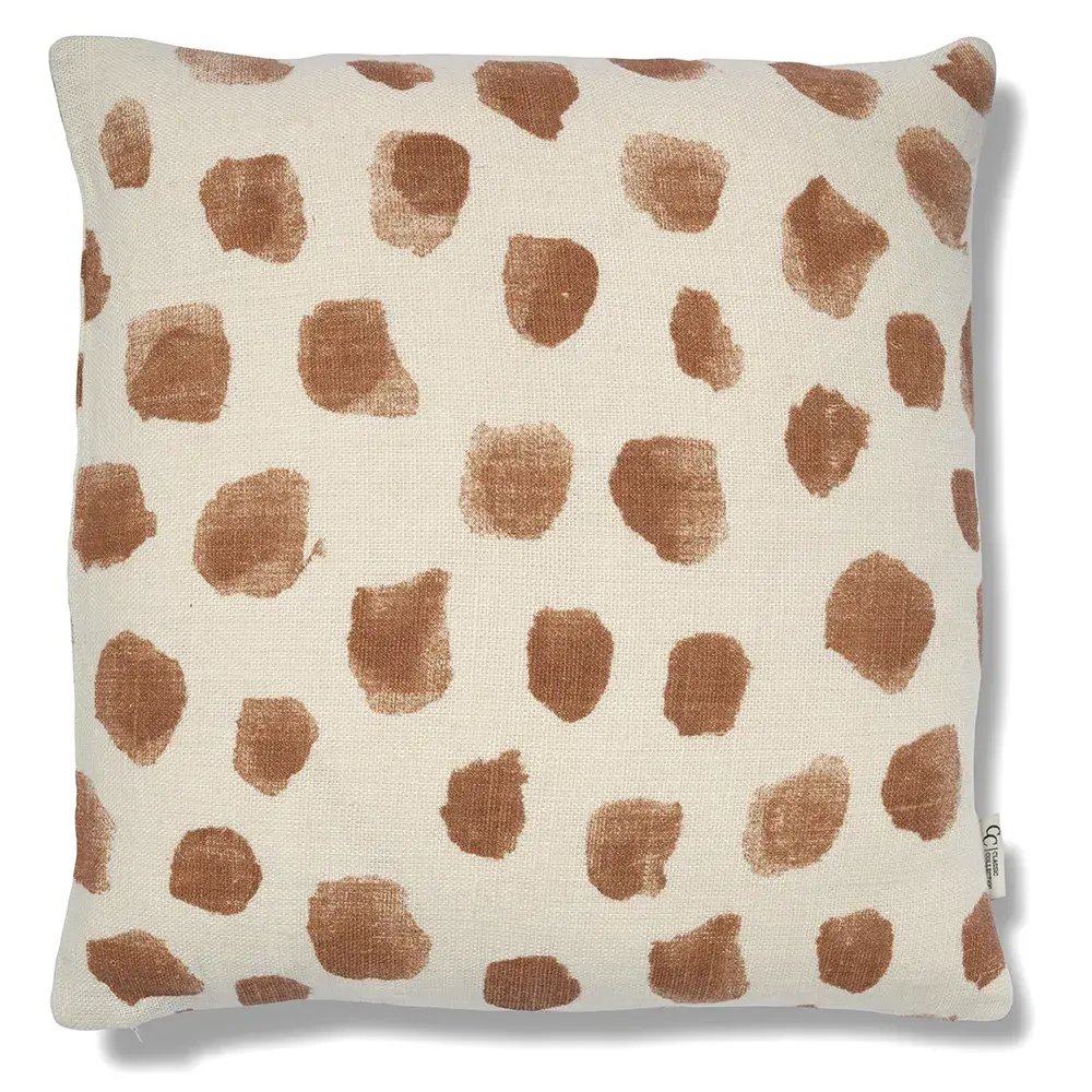 Dotty putetrekk 50x50 cm, Hvit-glasert ingefær