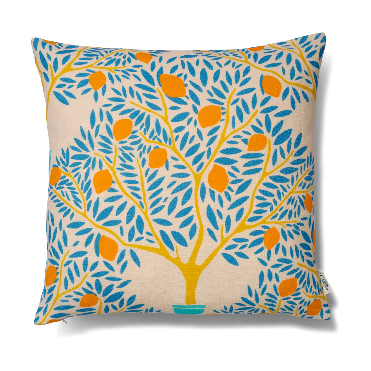 Lemon garden putetrekk 50x50 cm, Blå