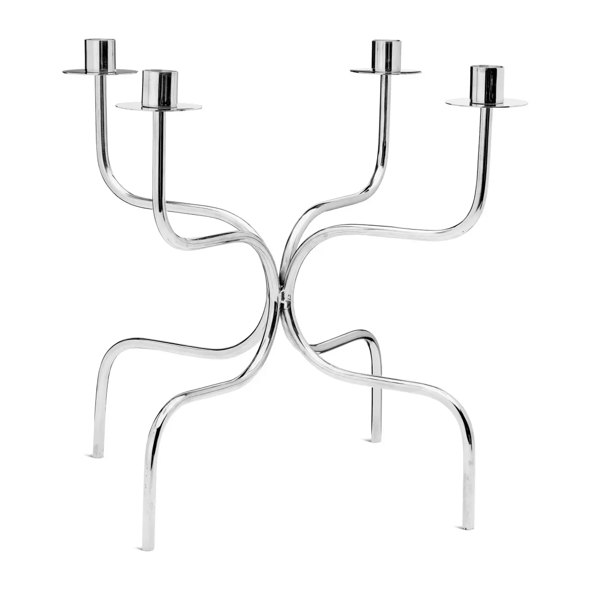 Lysestake candelabra quartet, Nikkelbelagt messing