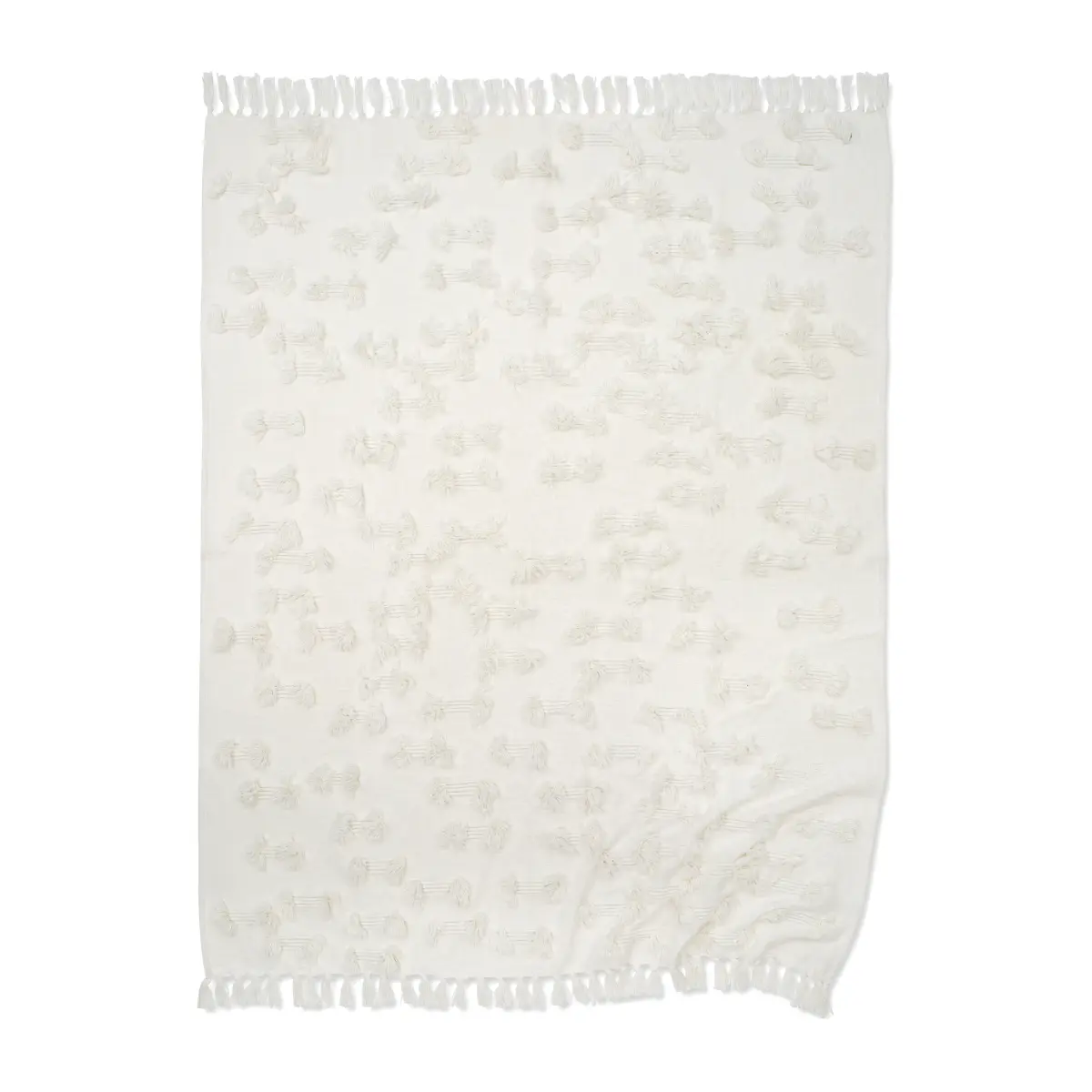 Rope bomullspledd 130 x 170 cm, White