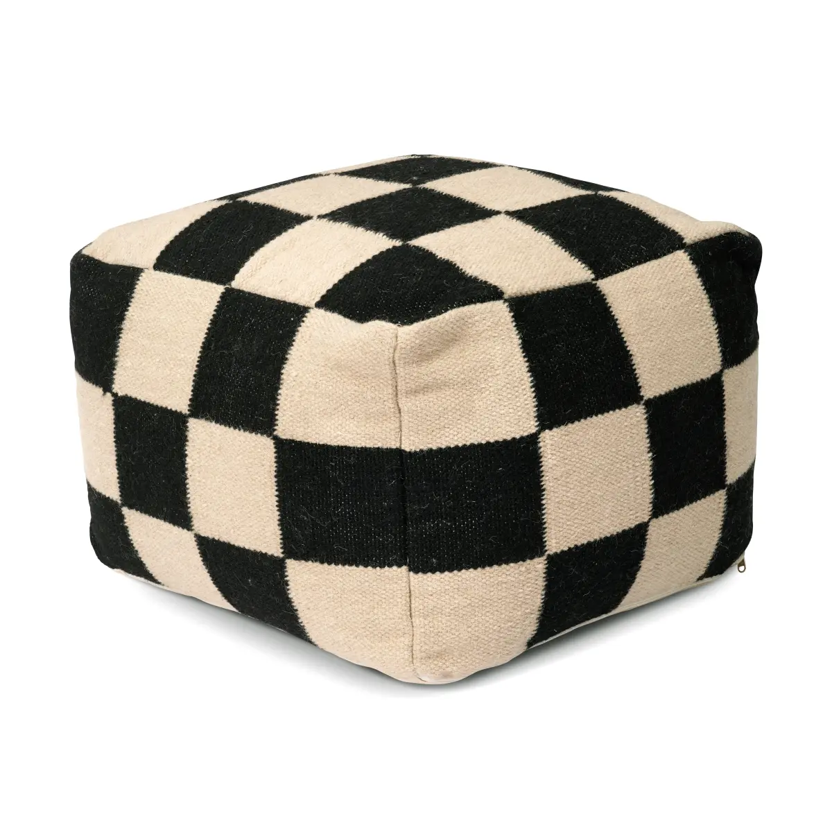 Square puff 50x50 cm, Svart-natur